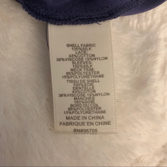 Navy Rebecca Taylor Silk Top - Picture 6 of 7